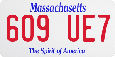 MA license plate 609UE7