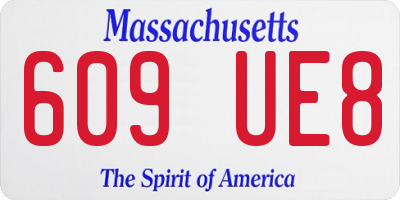 MA license plate 609UE8