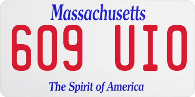 MA license plate 609UI0