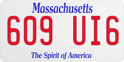 MA license plate 609UI6