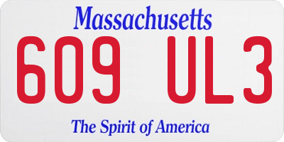 MA license plate 609UL3