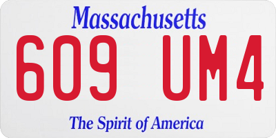 MA license plate 609UM4