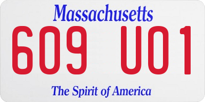 MA license plate 609UO1