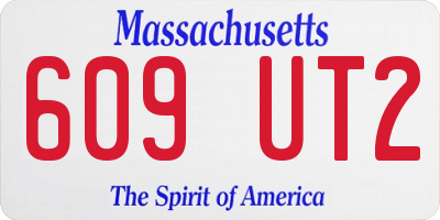 MA license plate 609UT2