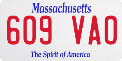 MA license plate 609VA0