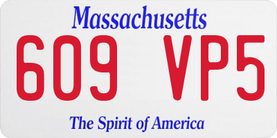 MA license plate 609VP5