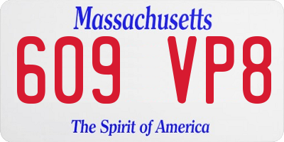 MA license plate 609VP8