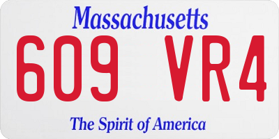 MA license plate 609VR4