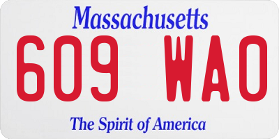 MA license plate 609WA0