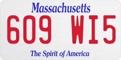 MA license plate 609WI5