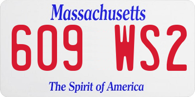 MA license plate 609WS2