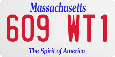 MA license plate 609WT1
