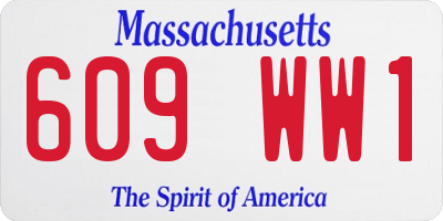 MA license plate 609WW1