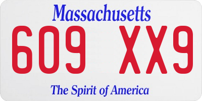 MA license plate 609XX9