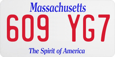 MA license plate 609YG7