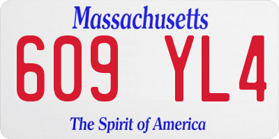MA license plate 609YL4