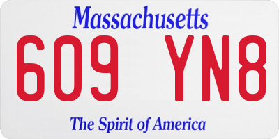MA license plate 609YN8