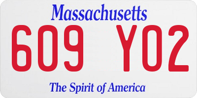 MA license plate 609YO2