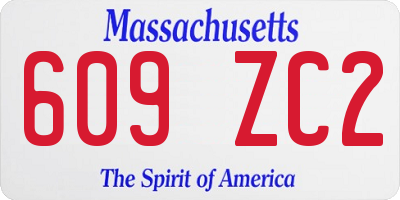 MA license plate 609ZC2