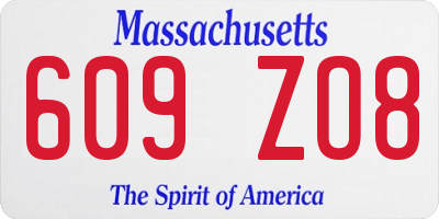MA license plate 609ZO8