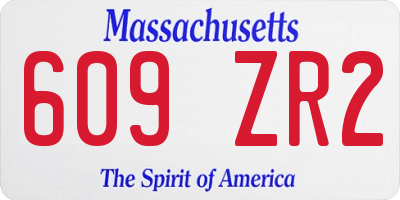 MA license plate 609ZR2
