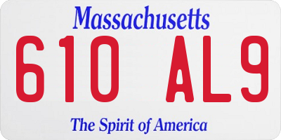 MA license plate 610AL9