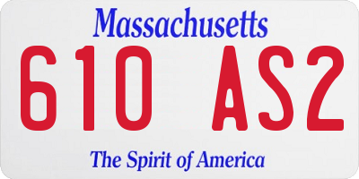 MA license plate 610AS2
