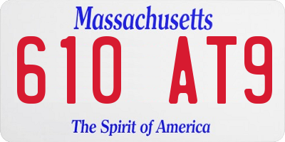 MA license plate 610AT9