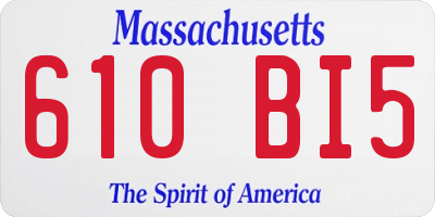 MA license plate 610BI5