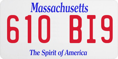MA license plate 610BI9