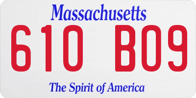 MA license plate 610BO9