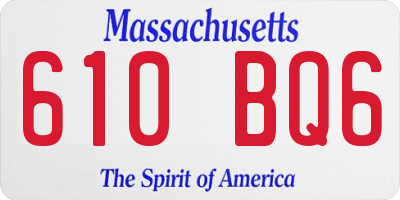 MA license plate 610BQ6
