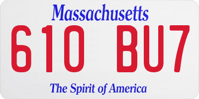 MA license plate 610BU7