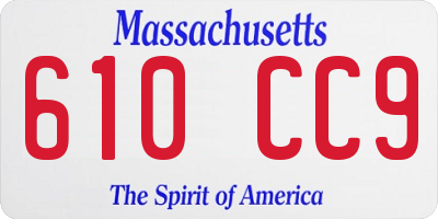 MA license plate 610CC9