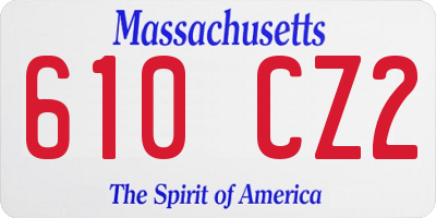 MA license plate 610CZ2