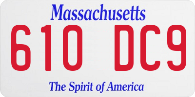 MA license plate 610DC9