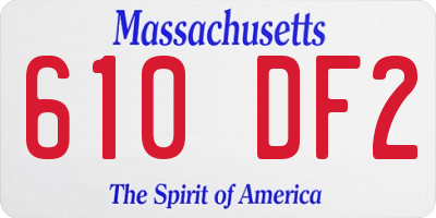 MA license plate 610DF2