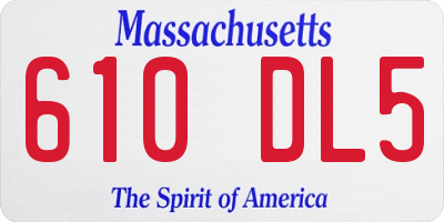 MA license plate 610DL5