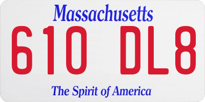 MA license plate 610DL8