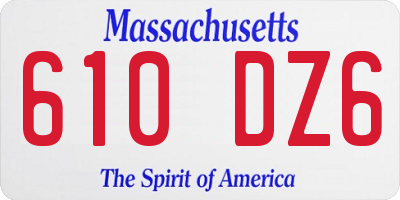 MA license plate 610DZ6