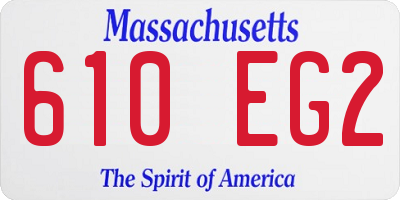 MA license plate 610EG2