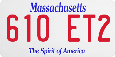 MA license plate 610ET2