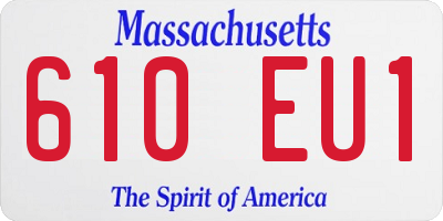 MA license plate 610EU1