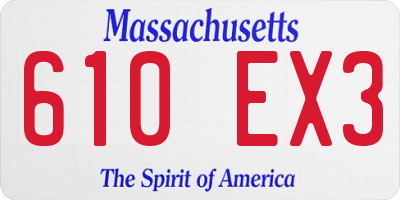 MA license plate 610EX3