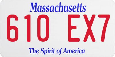 MA license plate 610EX7