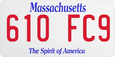 MA license plate 610FC9