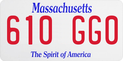 MA license plate 610GG0