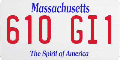 MA license plate 610GI1