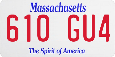 MA license plate 610GU4