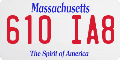 MA license plate 610IA8